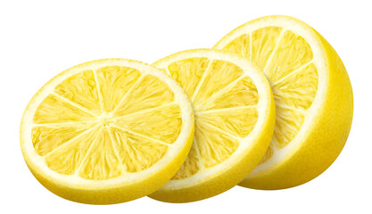 Delicious lemon fruits cut out