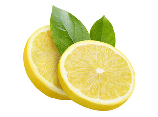 Delicious lemon fruits cut out