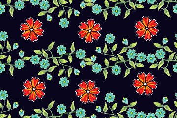 Seamless pattern with floral vector Illustration