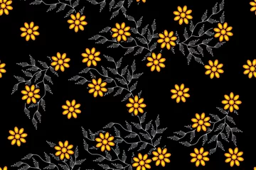 Foto auf Acrylglas Seamless pattern with floral vector Illustration © Deni