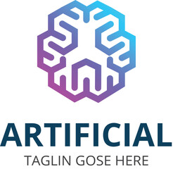 Vector artificial intelligence ai logo 