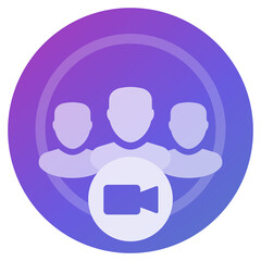 group video call icon, line design