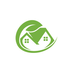 Home Roof Nature Leaf Modern Logo