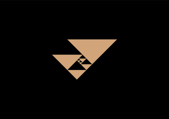 Discover the captivating allure of a meticulously stacked series of triangular shapes, adhering to the Fibonacci sequence, ingeniously forming the letter V.