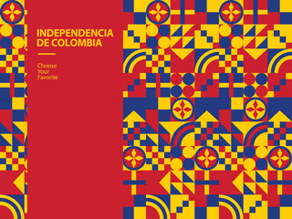 Obraz na płótnie Canvas Independencia de Colombia flag event pride vector travel yellow holiday element freedom national art