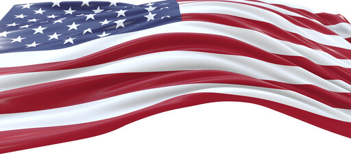 Proudly Flying: Vibrant 3D USA Flag Illustrates National Pride