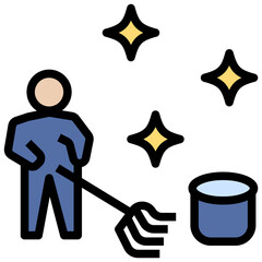 cleaning filled outline style icon
