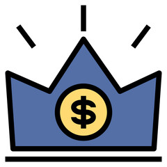 crown filled outline style icon