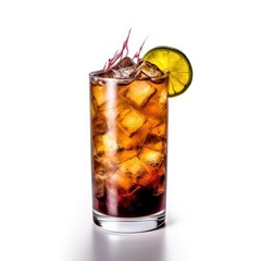 Dark and Stormy Cocktail isolated on white (generative AI)