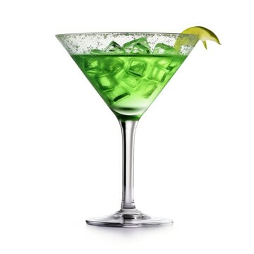 Appletini Cocktail isolated on white (generative AI)