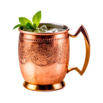 Moscow Mule Cocktail isolated on white (generative AI)