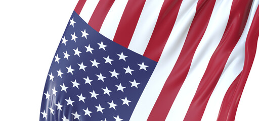 Fototapeta premium Proudly Flying: Vibrant 3D USA Flag Illustrates National Pride