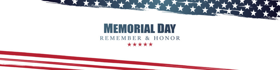 Memorial Day background vector illustration remember and honor