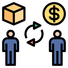 exchange filled outline style icon