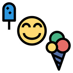 ice filled outline style icon