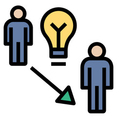 knowledge filled outline style icon