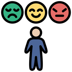 mood filled outline style icon