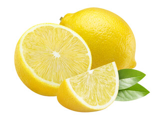 Delicious lemon fruits cut out