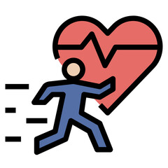 run filled outline style icon