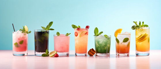 Assortment of mocktail created with generative AI