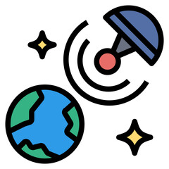 signal filled outline style icon