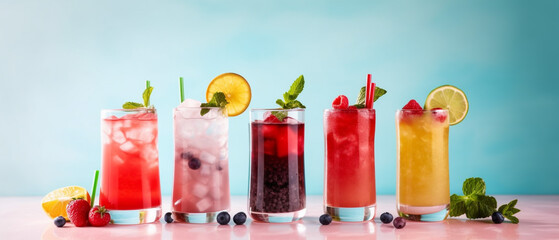 Assortment of mocktail created with generative AI