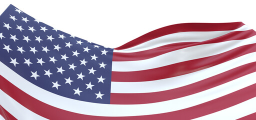 Fototapeta premium Dynamic National Symbol: 3D USA Flag Represents Strength and Freedom