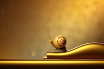 Royal Luxury Background. Golden Podium with Snail.