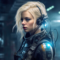 a Female Fantasy warrior assassin created with generative AI, fictional person