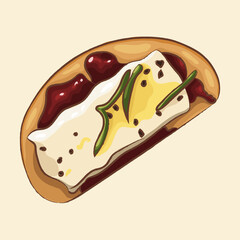 Italian snack with crispy bread - brie bruschetta