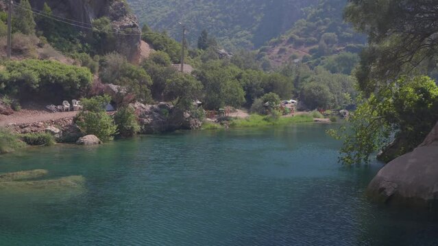 Lake, Akchour Falls, Morocco 4k 50fps