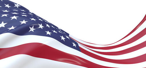 Obraz premium Digital Heritage: 3D USA Flag Showcases Rich American Culture