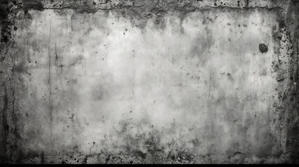Grunge empty film background frame with vignette border. Dirty distressed black and white vintage weathered old texture with copy space. Retro analog overlay template or backdrop, generative AI