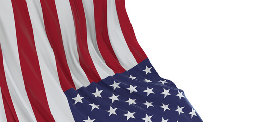 Obraz premium United States flag isolated on white banner
