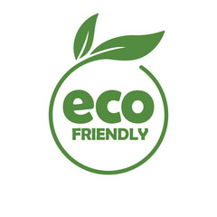 Eco friendly badge. Healthy natural label logo design. Organic product packaging design.