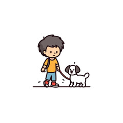 a little boy walking a dog style 4