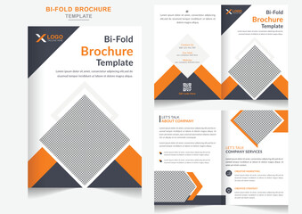 Fototapeta na wymiar Modern Business bi-fold brochure Template, Bi-fold brochure template abstract design