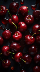 Closeup of fresh delicious cherries