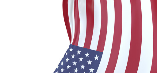 Obraz premium Symbolic Resilience: Stunning 3D USA Flag Portrays Resolute Spirit