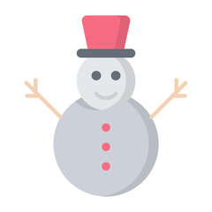 Snowman Flat Icon