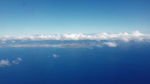 clouds over the islands Molokai of hawaii
