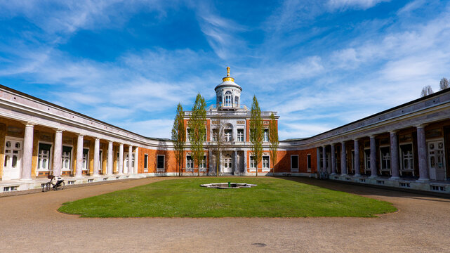 Potsdam, Germany - 01.05.2023:  Marmorpalais (Marble Palace) - former royal summer residence on the shores of the Heiliger See (lake).