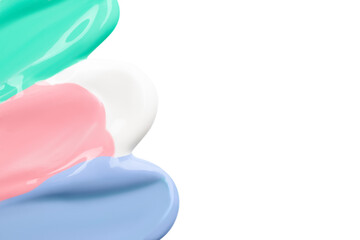 Pastel background. Pastel colored strokes of pink, yellow, blue, green. On a blank background PNG.