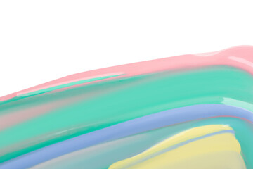 Pastel background. Pastel colored strokes of pink, yellow, blue, green. On a blank background PNG.