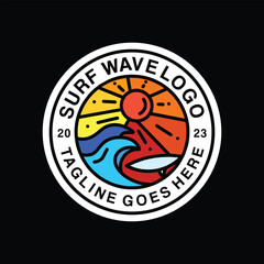 Surf Wave Logo Vector Graphic Design illustration Badge Emblem Symbol and Icon
