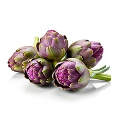 Obraz premium Artichokes isolated on white background (generative AI)