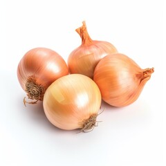 Onions isolated on white background (generative AI)