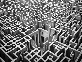 A Surreal Illustration of a Labyrinthine Maze | Generative AI