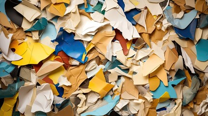 World Enviroment Day. Abstract image of paper scraps prepared for recycling. generative ai