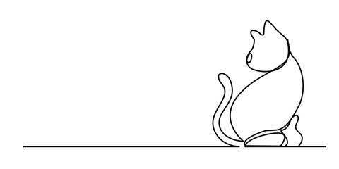 Continuous one line drawing. dog and cat logo. Black and white vector illustration3